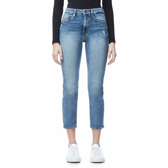 Good American Good Cuts Distressed Blue Jeans Size 10/30 Stretch Blue012 Women’s - Picture 3 of 8